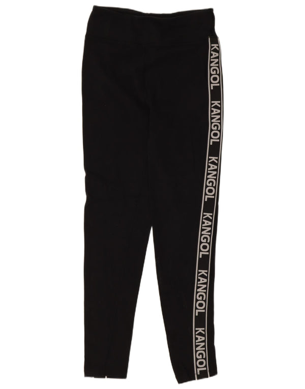 Kangol Womens Graphic Leggings UK 12 Mittelschwarze Baumwolle