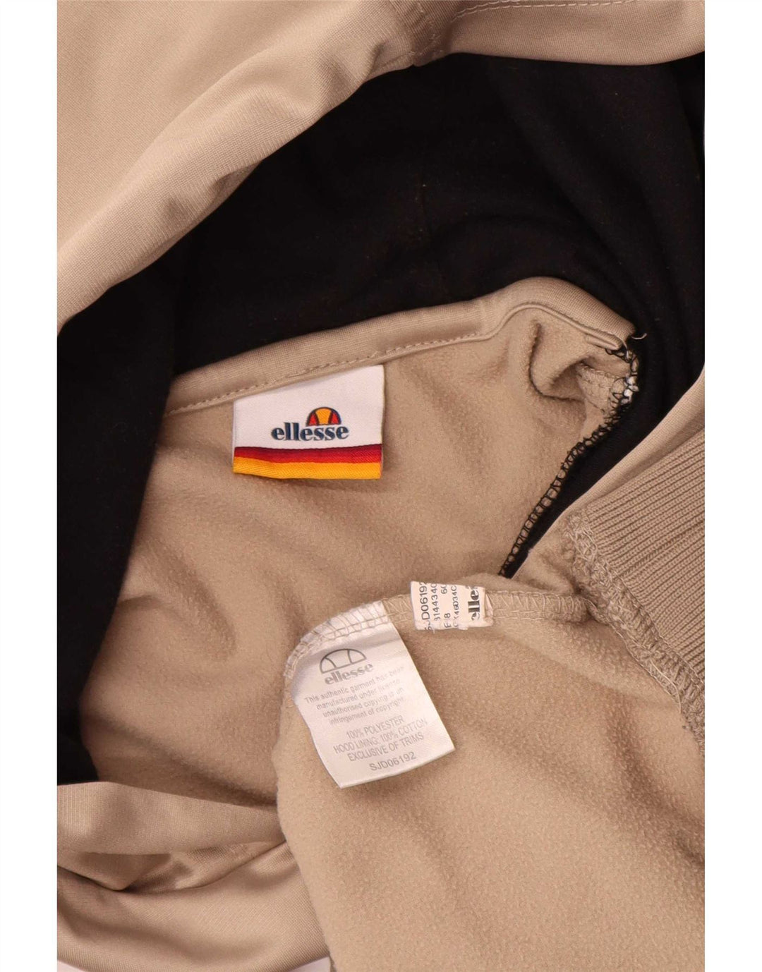 Ellesse Herren-Kapuzenpullover mit Grafik, klein, Beige, Farbblock-Polyester