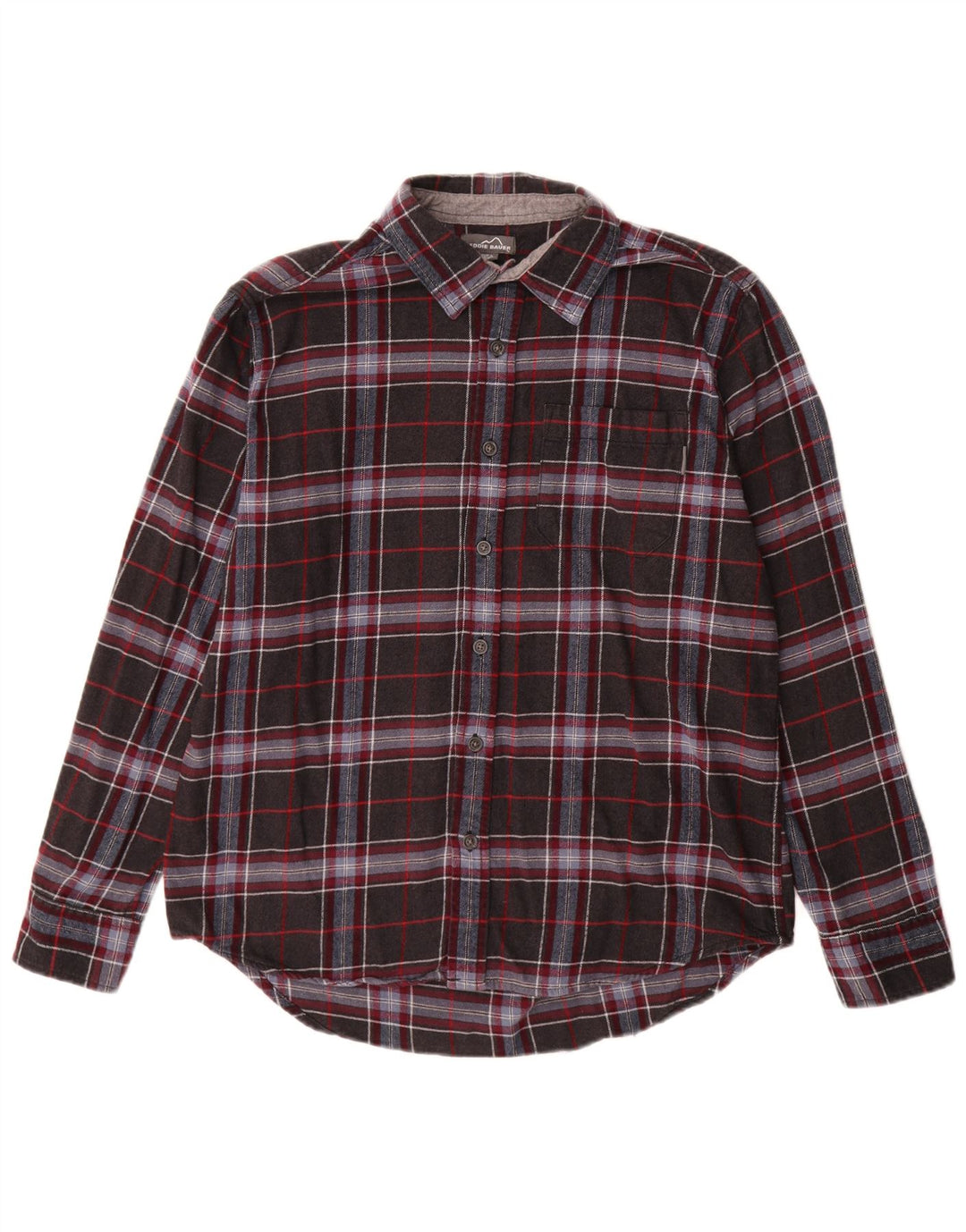 Eddie Bauer Herren-Flanellhemd, groß, grau kariert, Baumwolle