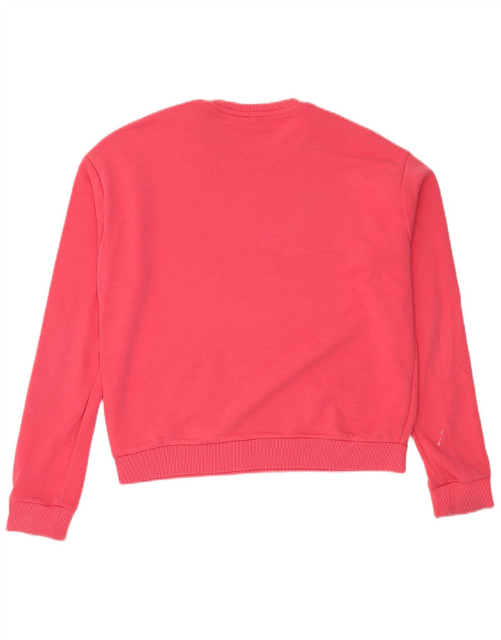 Fila Damen Grafik-Sweatshirt-Pullover UK 14 Mittelrosa Farbblock