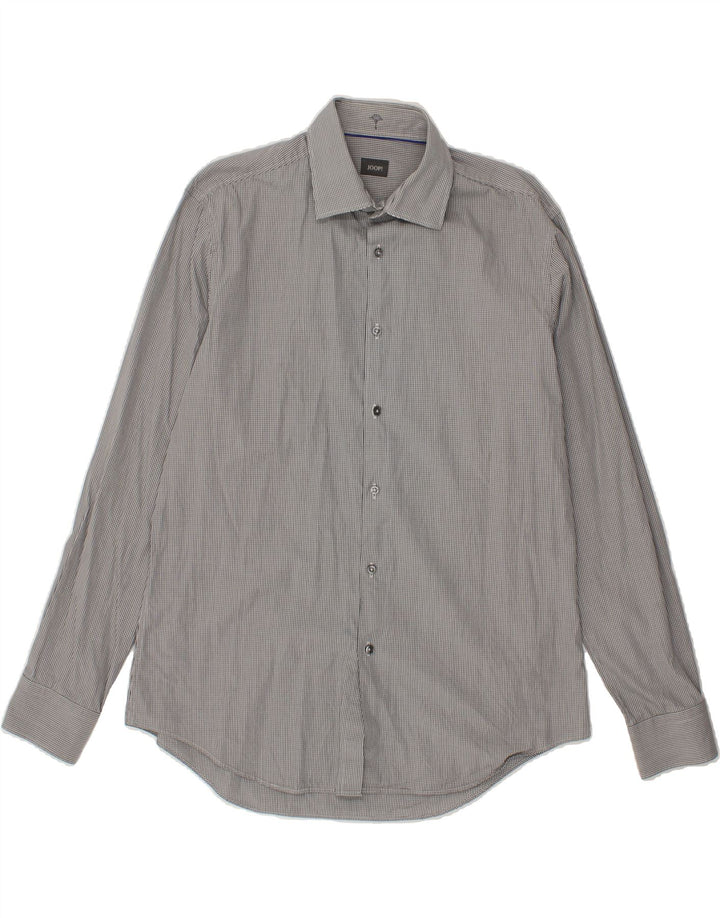 JOOP Mens Shirt Size 41 16 Large Grey Check Cotton Vintage Joop and Second-Hand Joop from Messina Hembry 