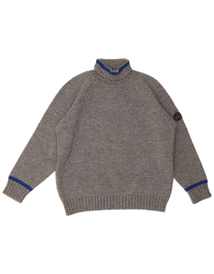 Murphy & Nye Rollkragenpullover für Herren, groß, aus grauer Wolle