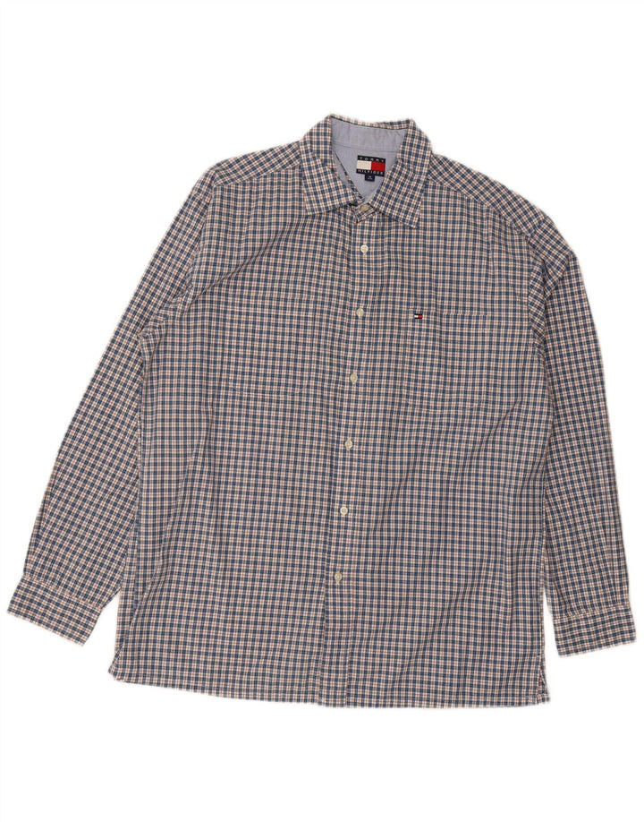 Tommy Hilfiger Herren-Hemd mit normaler Passform, Mittelblau kariert