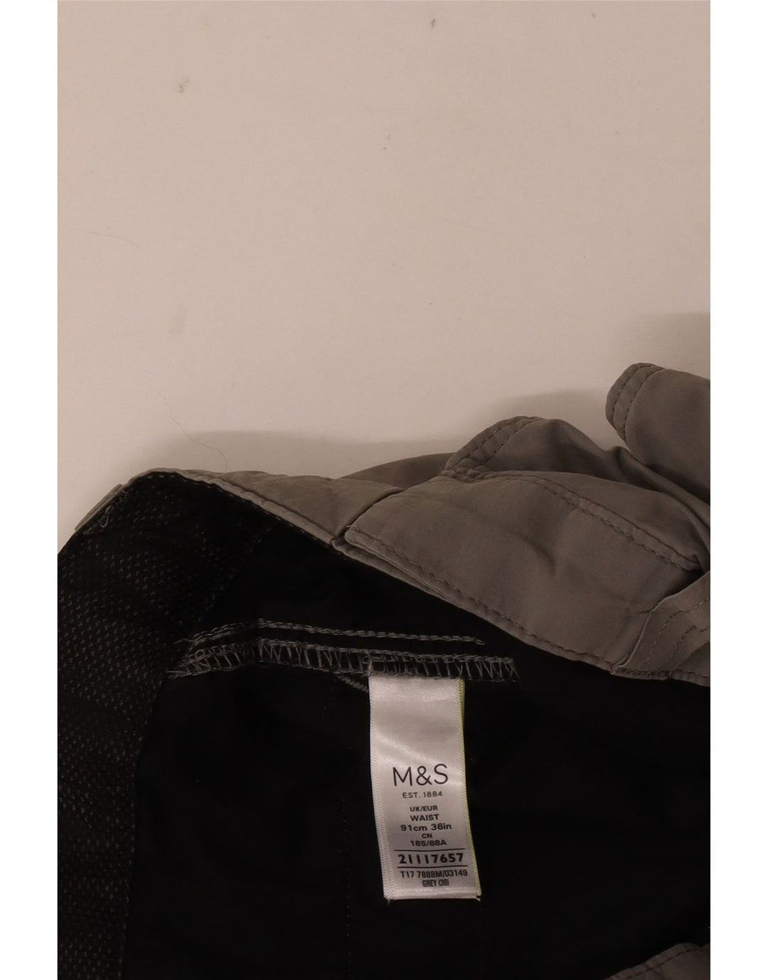Marks & Spencer Herren Cargoshorts W36 Large Grau Baumwolle