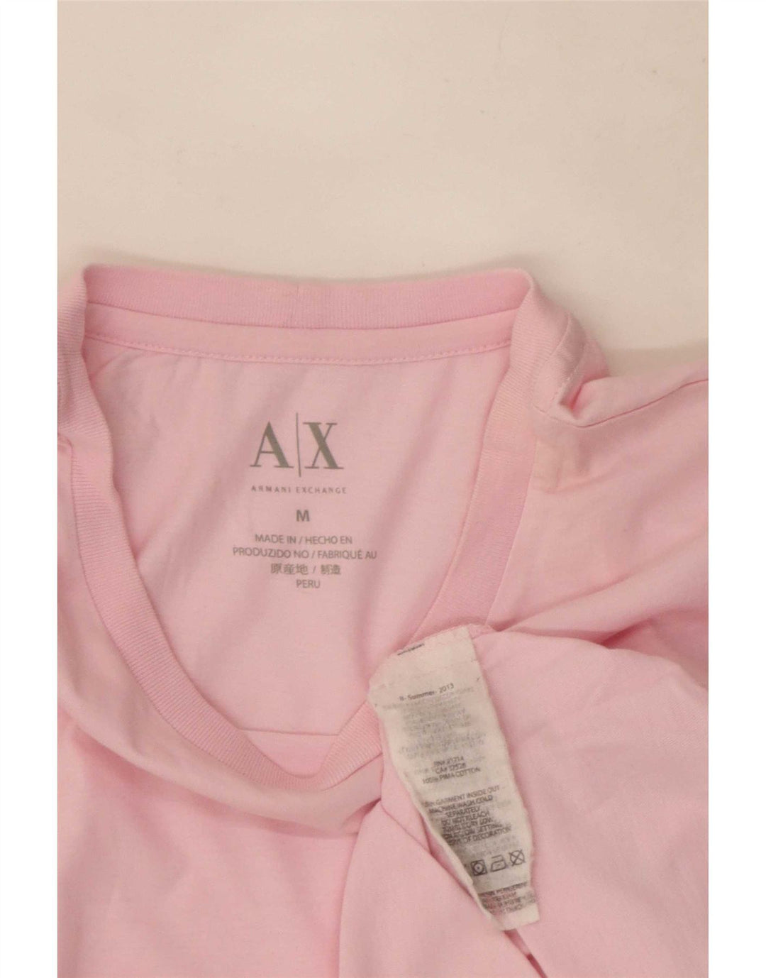 Armani Exchange Herren T-Shirt Top Mittelrosa Baumwolle