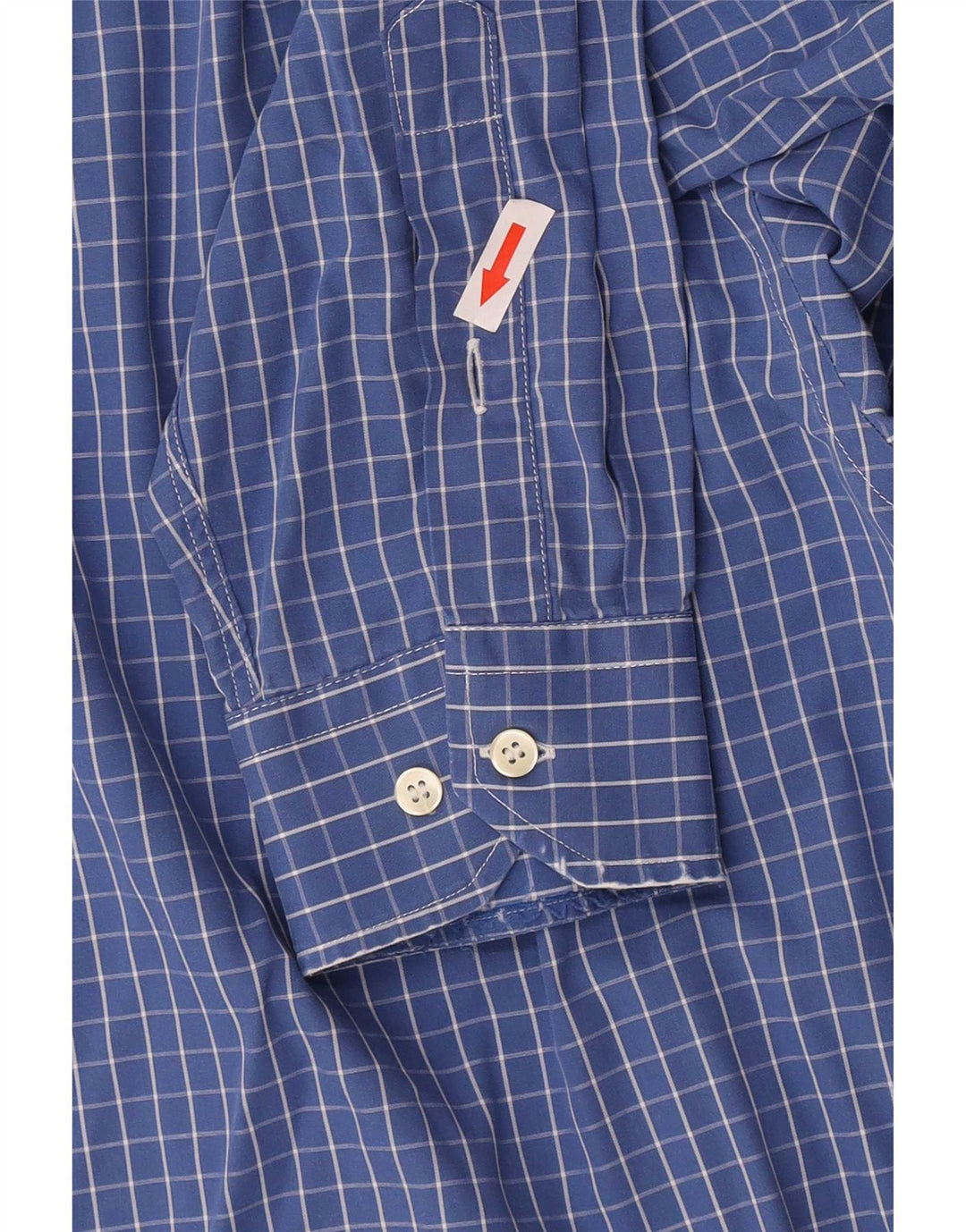 Lacoste Herrenhemd Größe 40 mittelblau karierte Baumwolle