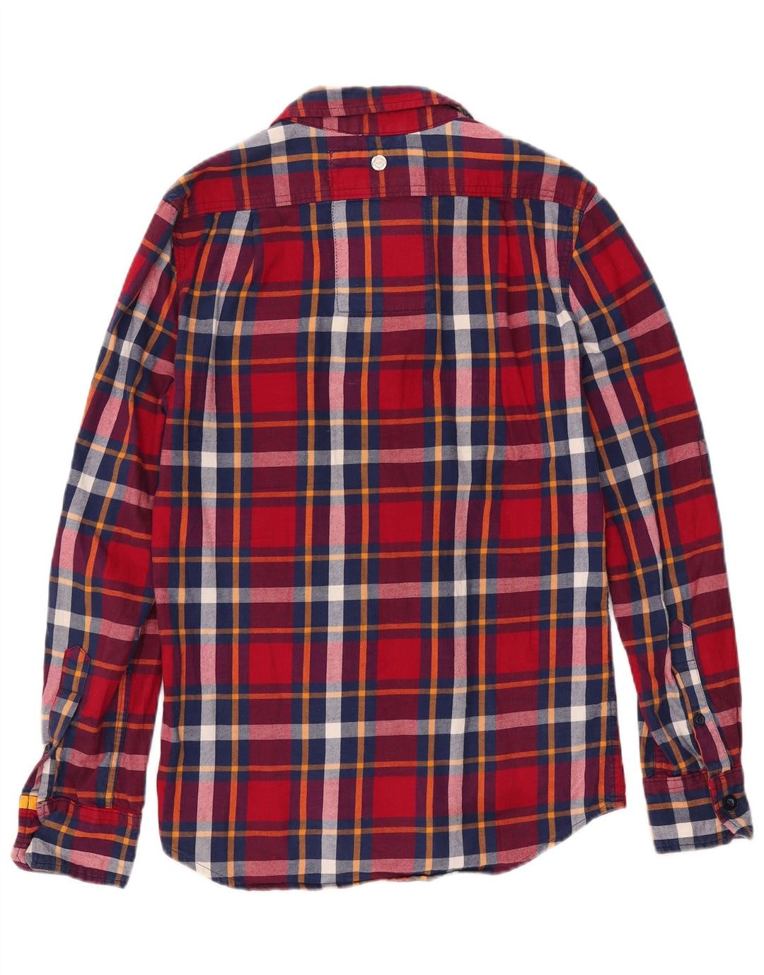 SUPERDRY Herren-Flanellhemd mit klassischer Passform, klein, rot kariert, Baumwolle