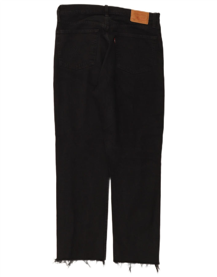 Levi's Damen 501 Straight Jeans W28 L28 Schwarze Baumwolle