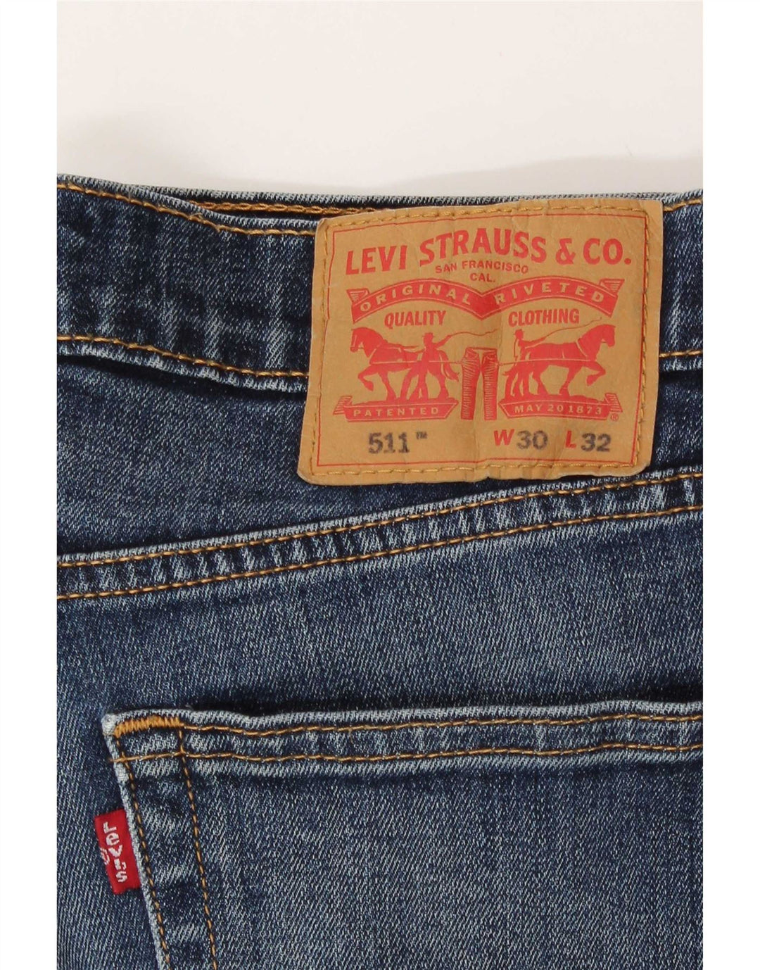 Levi's Herren 511 Distressed Slim Jeans W30 L29 Blaue Baumwolle