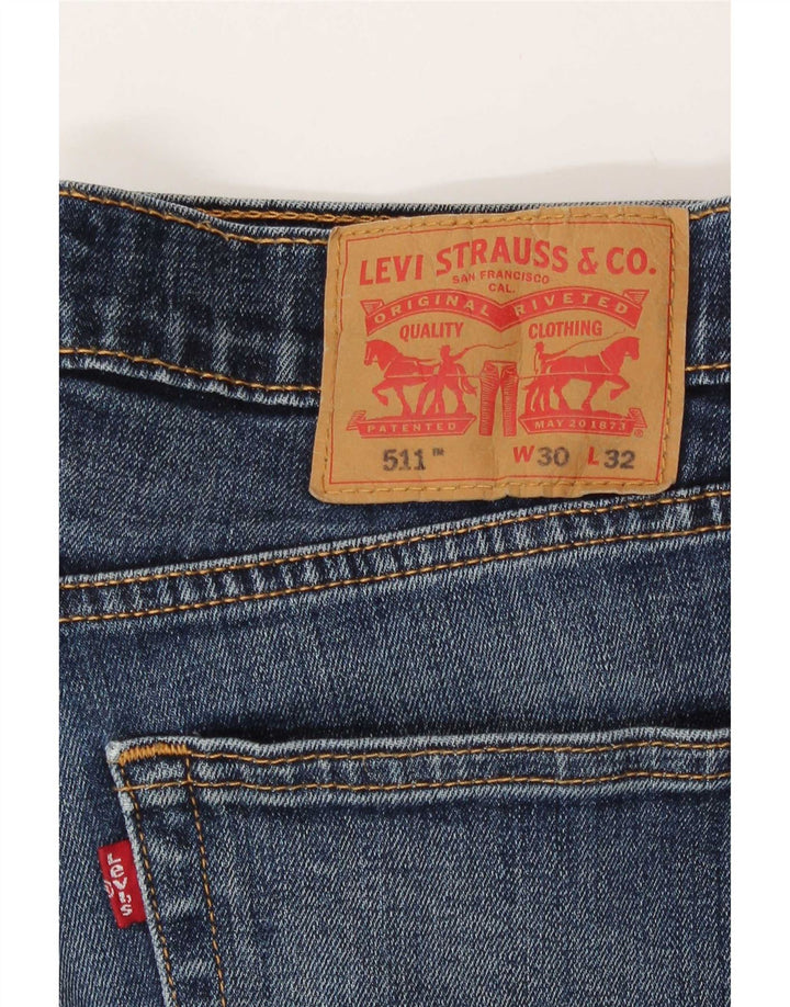 Levi's Herren 511 Distressed Slim Jeans W30 L29 Blaue Baumwolle