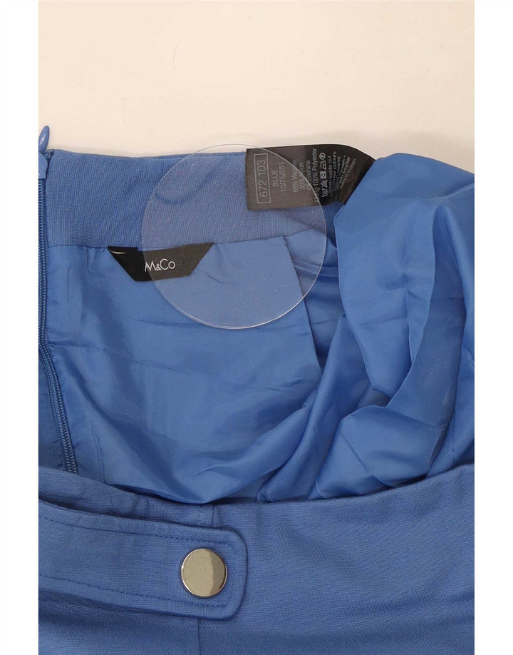 Gerader Damenrock von M&Co UK 12 Medium W30 Blaue Viskose