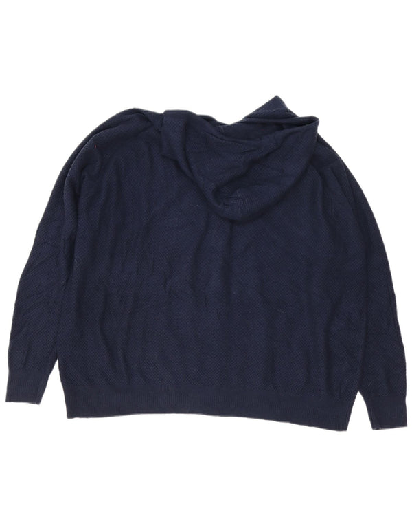 Marks & Spencer Herren-Pullover mit Reißverschluss am Hals, XL, marineblaue Viskose