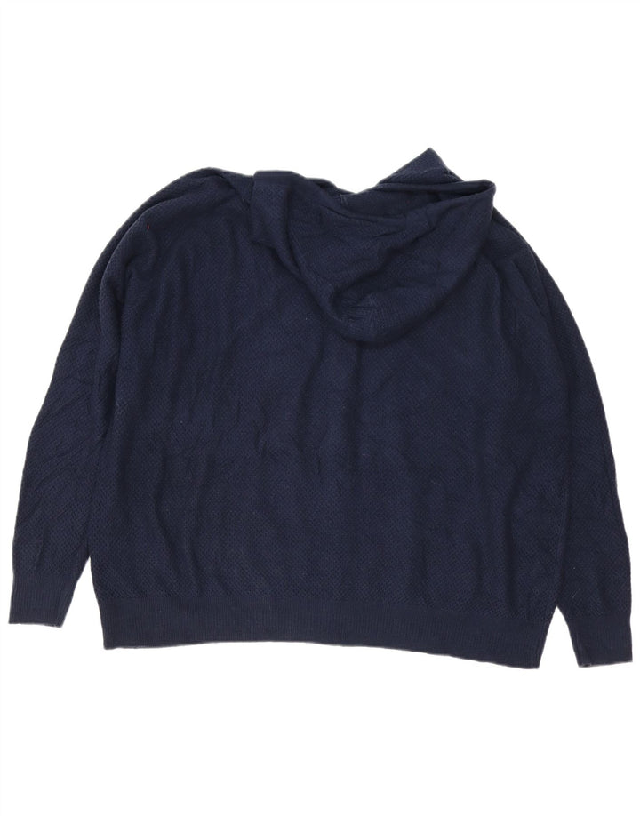 Marks & Spencer Herren-Pullover mit Reißverschluss am Hals, XL, marineblaue Viskose