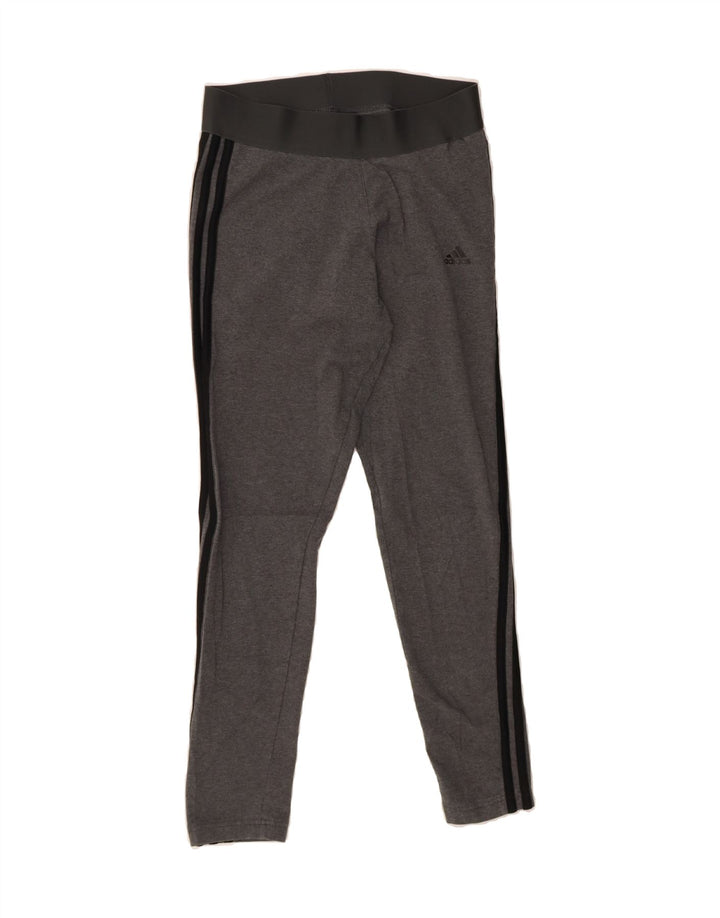ADIDAS Womens Leggings UK 12/14 Medium  Grey Cotton Vintage Adidas and Second-Hand Adidas from Messina Hembry 