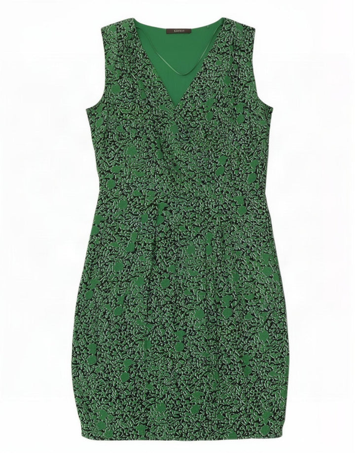 Esprit Damen-Kleid mit abstraktem Muster, ärmellos, Gr. 10, Grün
