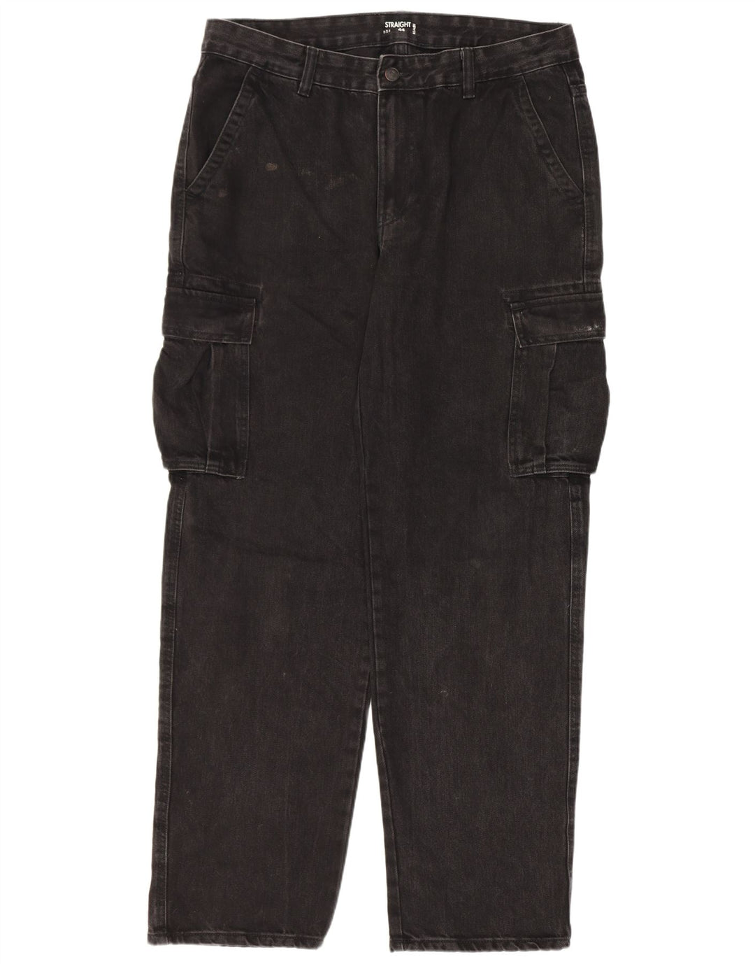 Kiabi Herren Cargo Straight Jeans IT 50 Large W34 L31 Schwarz
