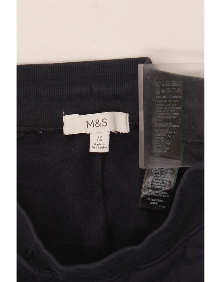 MARKS & SPENCER Damen-Trainingshose, Größe M, Marineblau, Baumwolle, UK 12