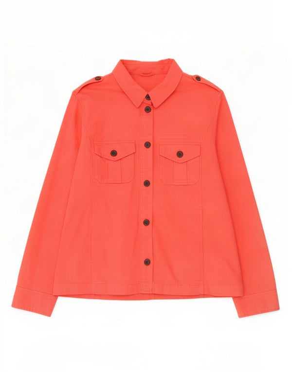 Gap Damen Militär-Langarm-Overshirt-Hemd UK 18 XL Rot