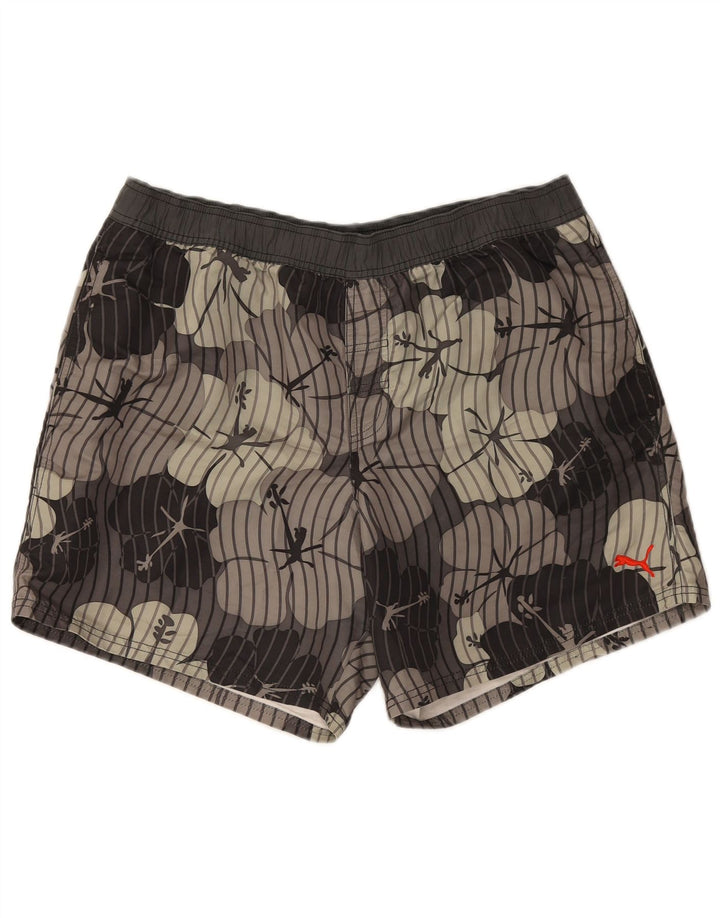 Puma Herren-Badeshorts, groß, grau, geblümt