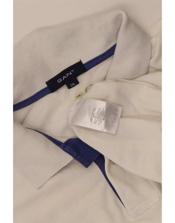 Gant Herren-Poloshirt 2XL, weiße Baumwolle, klassisch