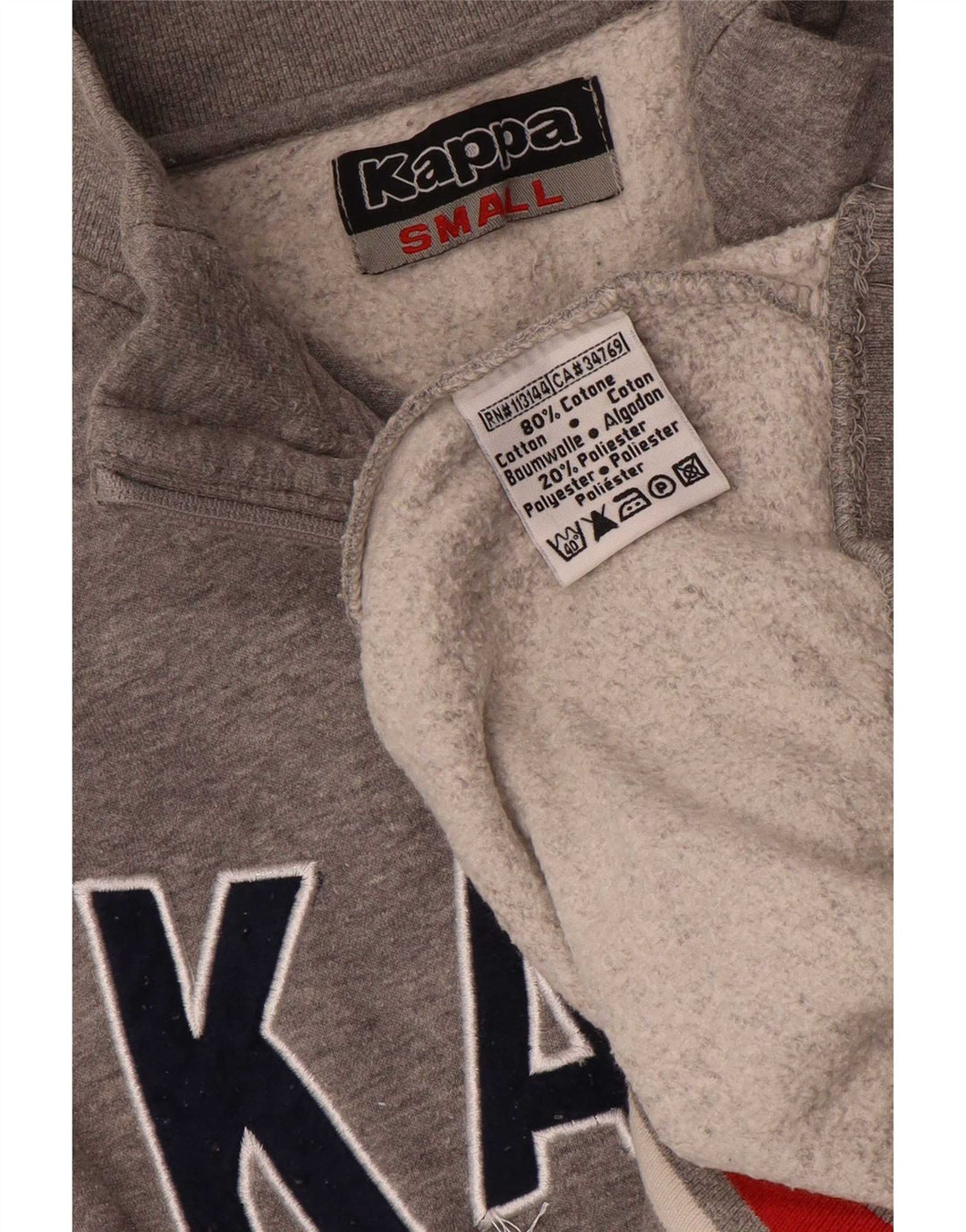 Kappa Womens Graphic Sweatshirt Pullover UK 10 Small Grau Farbblock