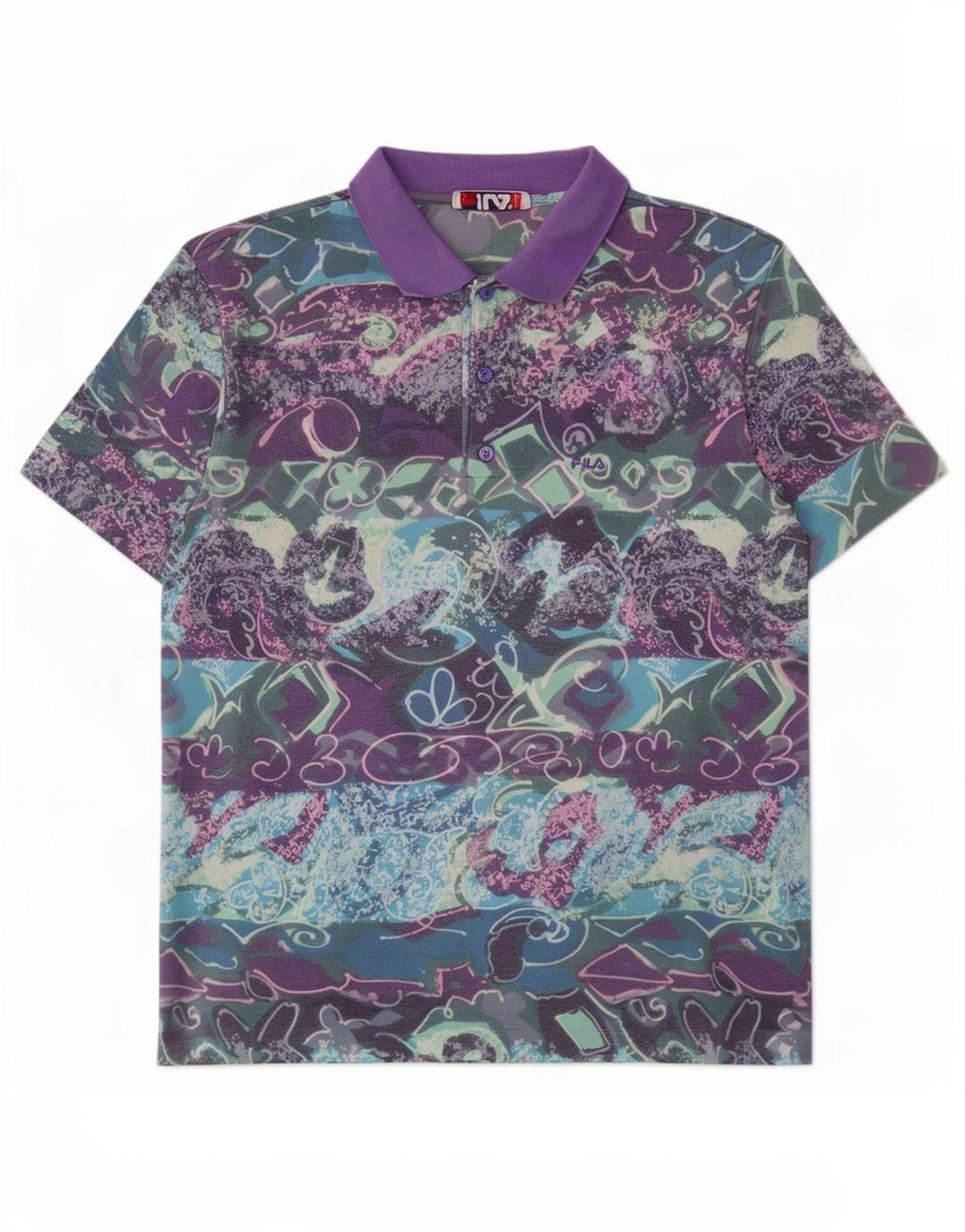 Fila Herren-Poloshirt IT 52, groß, mehrfarbig, geometrisch