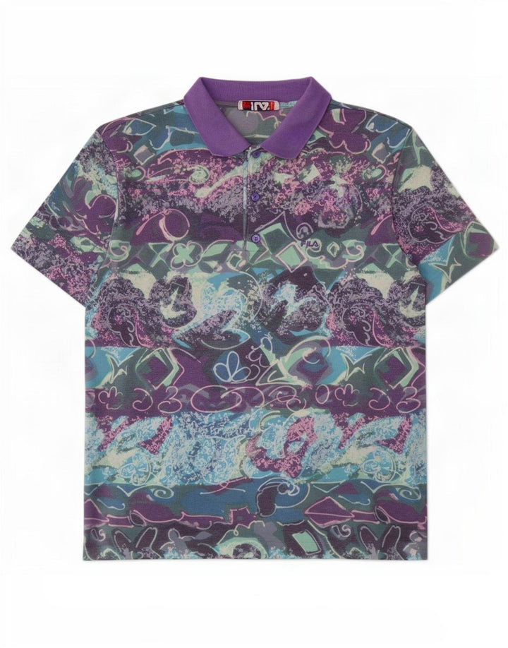 Fila Herren-Poloshirt IT 52, groß, mehrfarbig, geometrisch