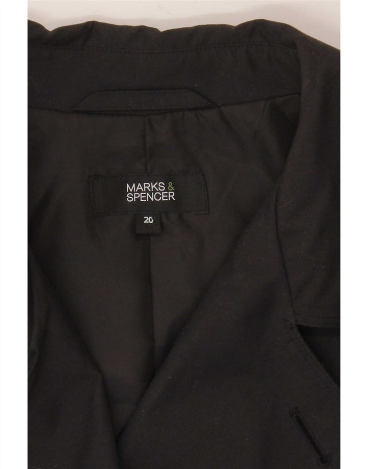 Marks & Spencer Damen Trenchcoat UK 20 2XL Schwarz Polyester