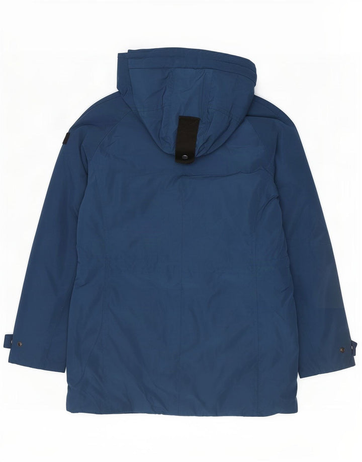 PEUTEREY Damen Parka mit Kapuze, gepolstert, UK 14, Größe L, Blau, Polyester