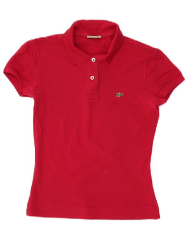Lacoste Damen-Poloshirt, Größe 36, kleine rote Baumwolle