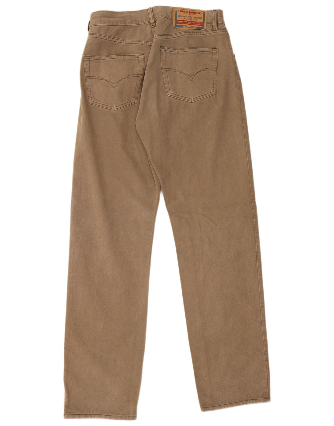 Diesel Herren Straight Jeans W32 L33 Braune Baumwolle