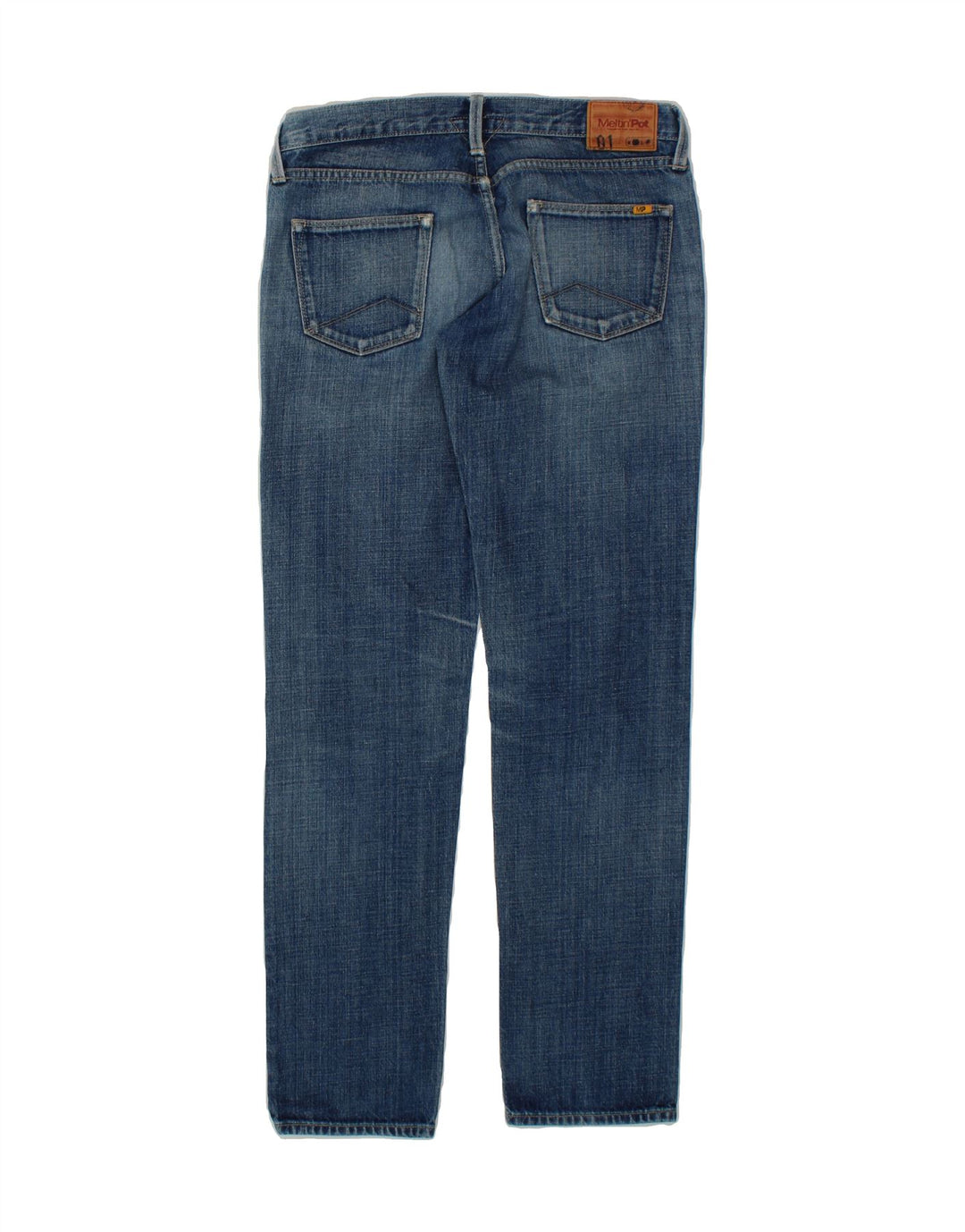 MELTIN' POT Womens Straight Jeans W28 L31 Blue Cotton Vintage Meltin' Pot and Second-Hand Meltin' Pot from Messina Hembry 