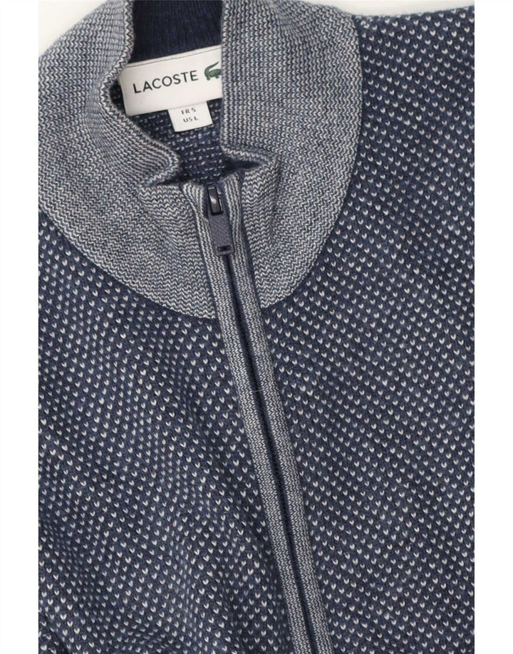 Lacoste Herren-Strickjacke, Größe 5, groß, Marineblau meliert
