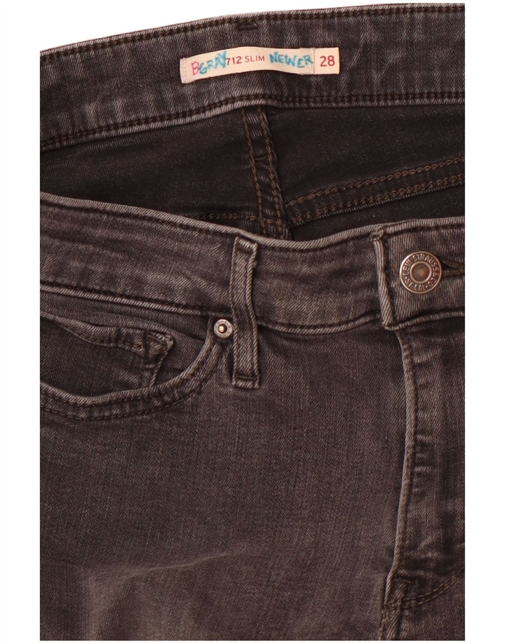 Levi's Damen 712 Slim Jeans W28 L30 Grau