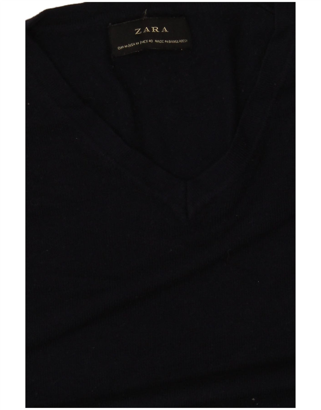 Zara Damen-Pullover mit V-Ausschnitt, Gr. 14, mittleres Marineblau