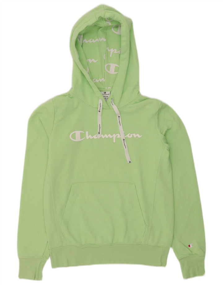 Champion Damen Graphic Hoodie Pullover UK 12 Mittelgrün