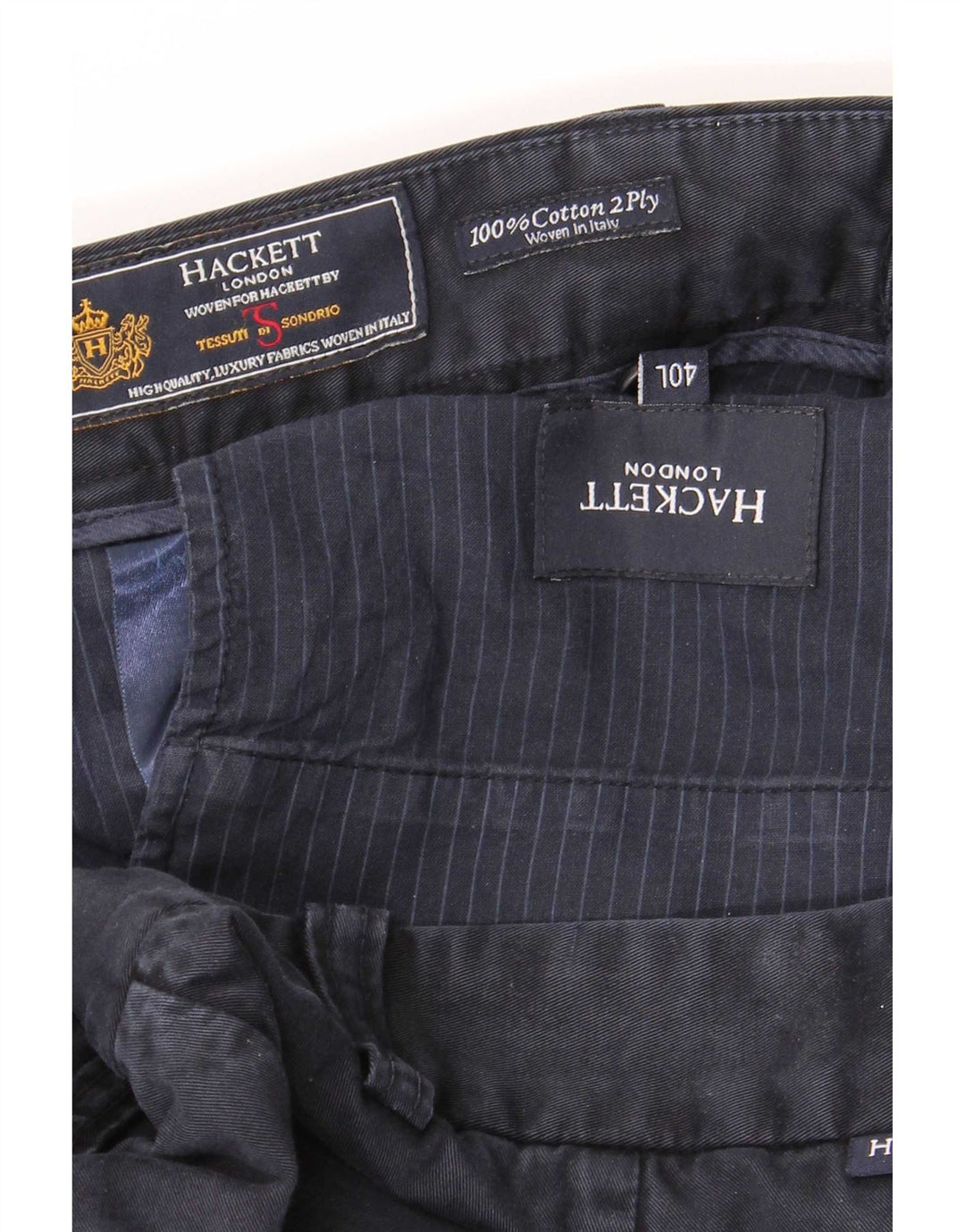 Gerade Chino-Hose für Herren von Hackett, Breite 40, Länge 34, Marineblau, Baumwolle