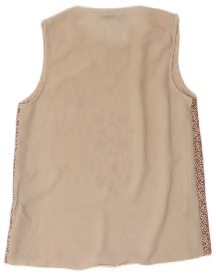 Zara Damen-Trägershirt mit abstraktem Muster, Größe S, Beige, Polyester