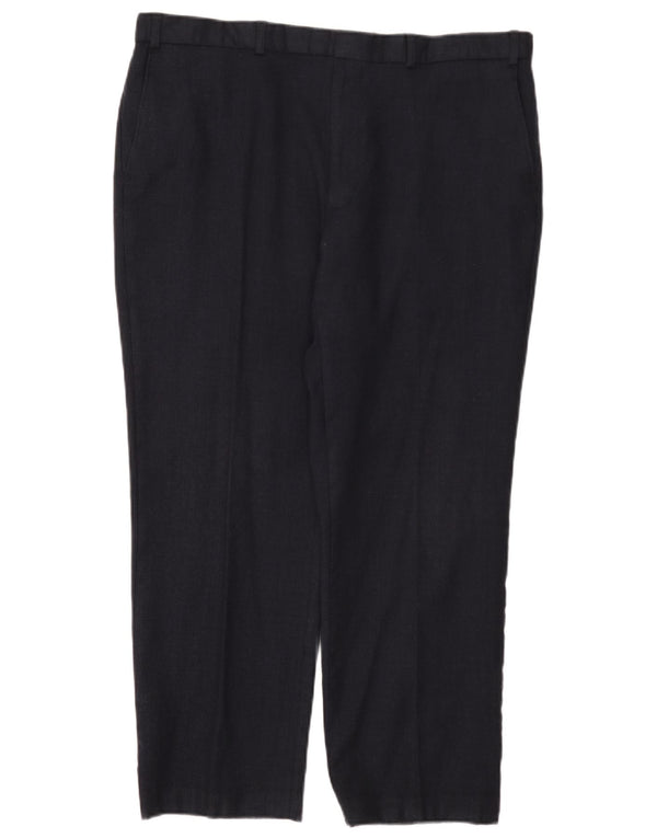 Gerade Herren-Anzughose von Marks & Spencer, W40, L29, marineblaue Wolle