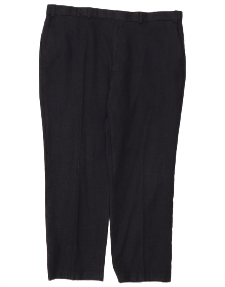 Gerade Herren-Anzughose von Marks & Spencer, W40, L29, marineblaue Wolle