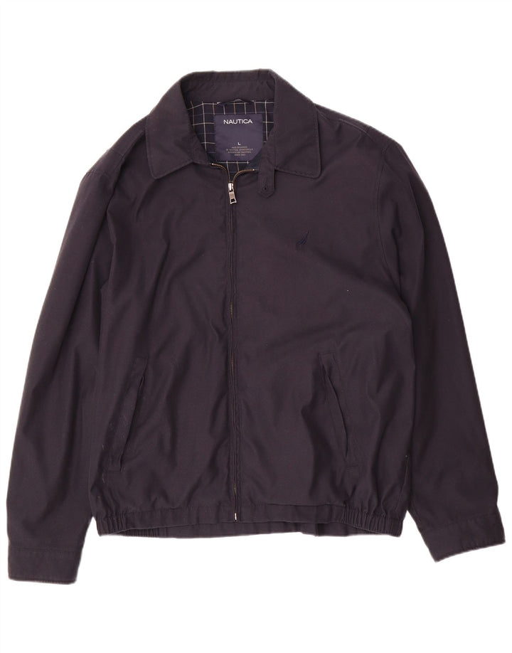 Nautica Herren Bomberjacke UK 40 Large Marineblau Polyester