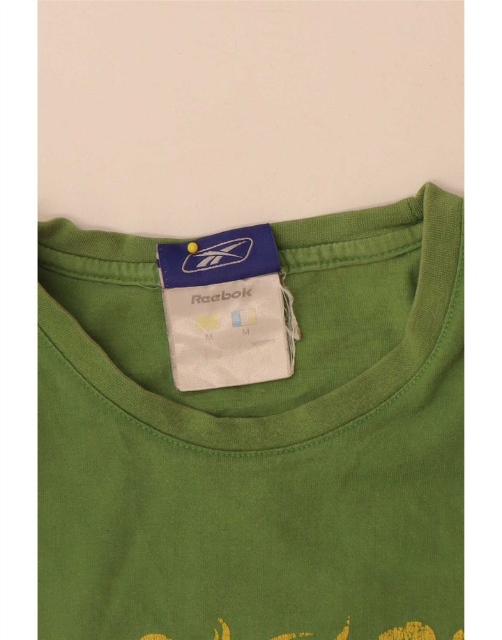 Reebok Herren Grafik T-Shirt Top Small Grün Baumwolle