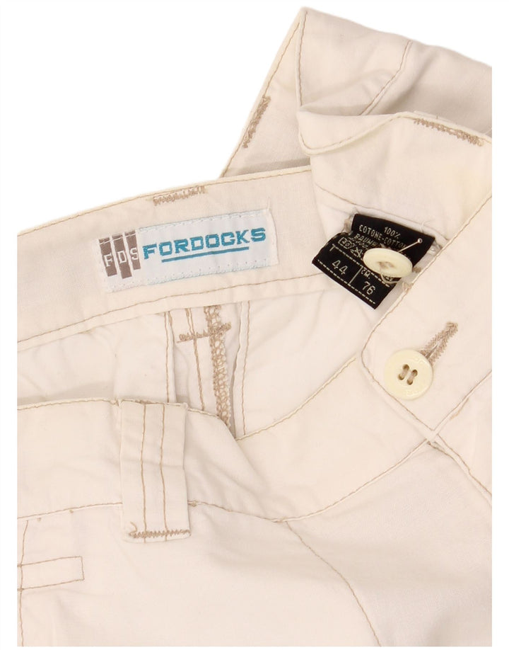 Fordocks Damen Cargo-Bermudashorts IT 44 Medium W30 Off White Cotton