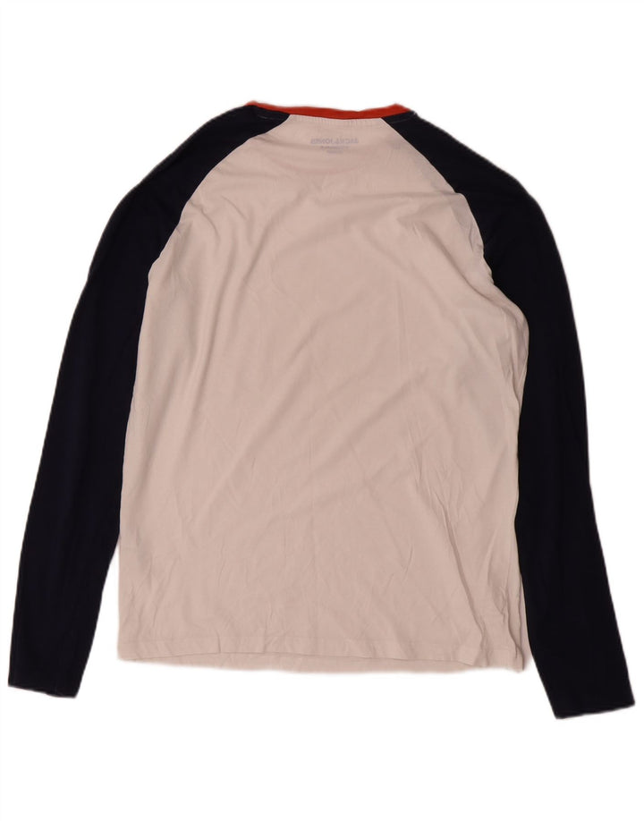 Jack & Jones Herren-Oberteil mit normaler Passform, langärmlig, mittelweiß, Farbblock