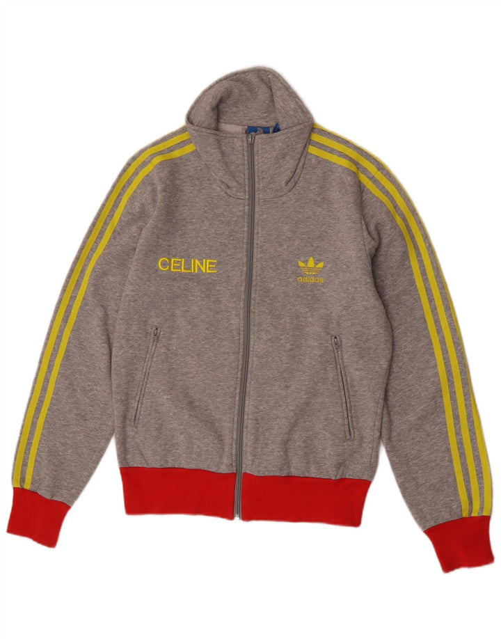 Adidas Damen Graphic Trainingsanzug Top Jacke UK 10 Small Grau Colourblock