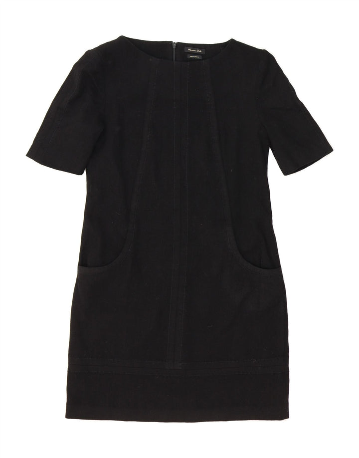 MASSIMO DUTTI Womens Sheath Dress EU 38 Small Black Wool Vintage Massimo Dutti and Second-Hand Massimo Dutti from Messina Hembry 