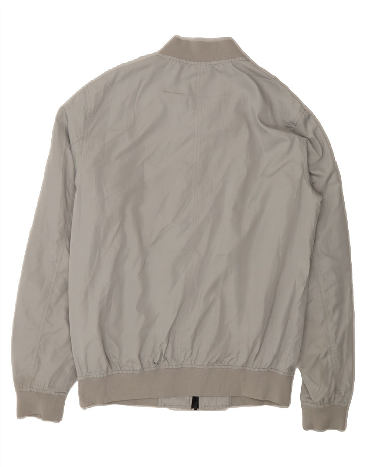 VINTAGE Mens Bomber Jacket UK 38 Medium Grey Vintage Vintage and Second-Hand Vintage from Messina Hembry 