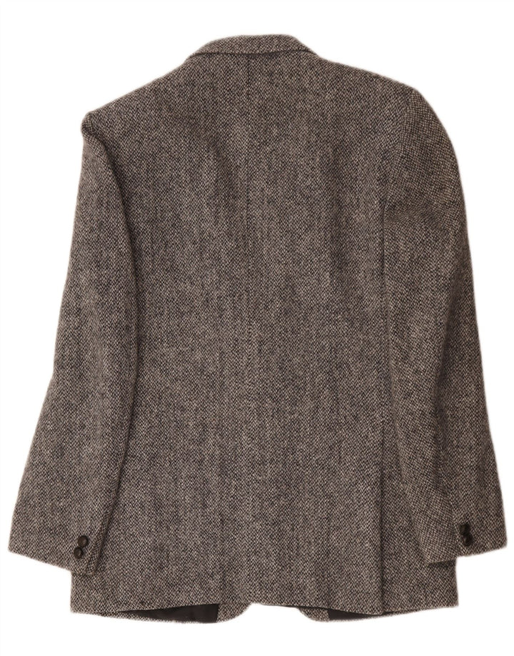 Harris Tweed Herren-Blazer mit 2 Knöpfen, UK 40, große graue Wolle