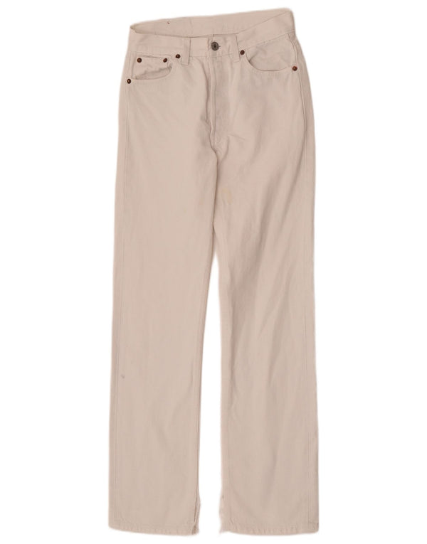 Levi's Damen 501 Straight Jeans W28 L32 Weiße Baumwolle