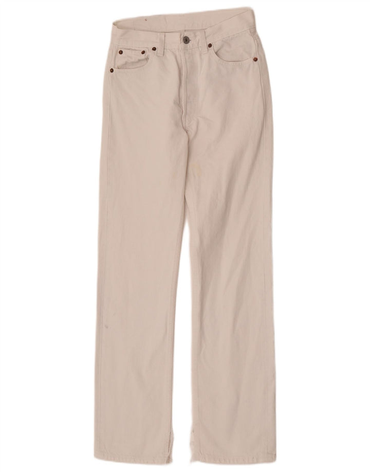 Levi's Damen 501 Straight Jeans W28 L32 Weiße Baumwolle